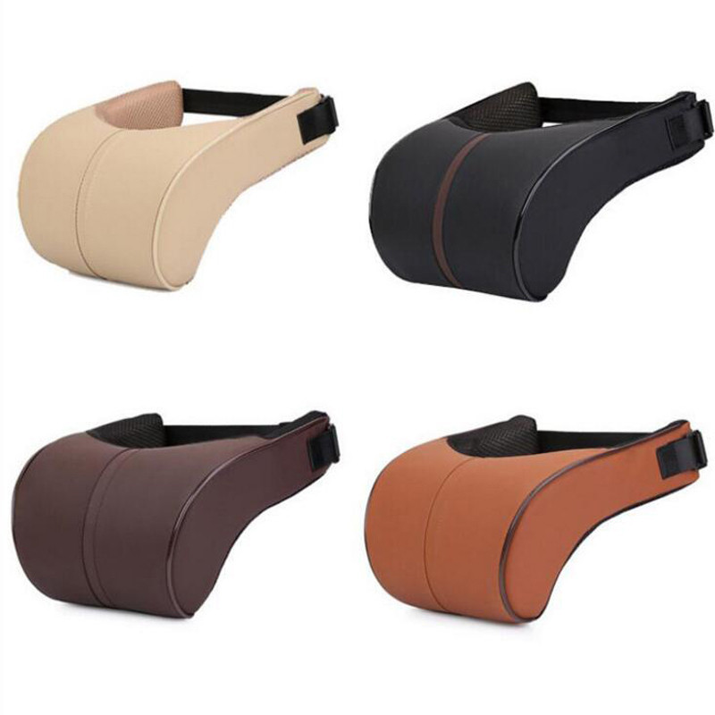 Car Seat Headrest Travel Rest Neck Pillow PU Leather Auto Car Neck Pillow Memory Foam Pillows Neck Rest Seat Headrest Cushion