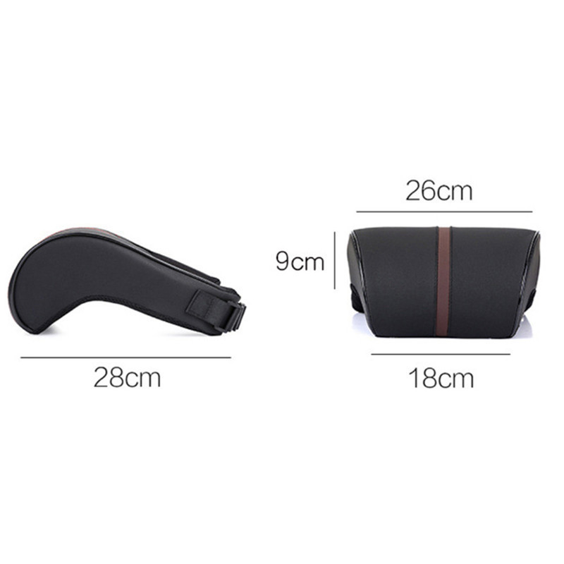 Car Seat Headrest Travel Rest Neck Pillow PU Leather Auto Car Neck Pillow Memory Foam Pillows Neck Rest Seat Headrest Cushion