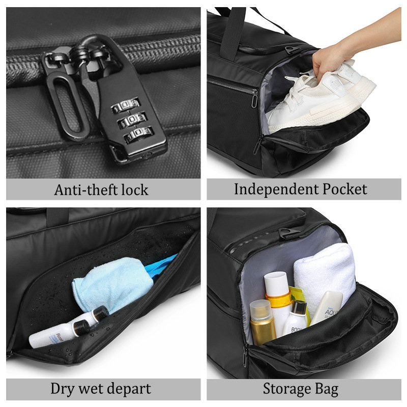 Men's Shoulder Bag Travel Backpack Outdoor Sport Training Dry Wet Separation Bag Waterproof Fitness Handbag Duffle Bags