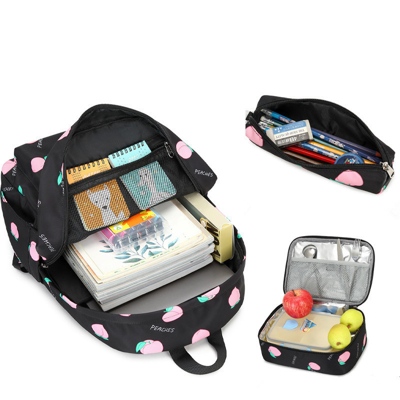 3pcs/set School Bag for Teenager Girls Printing School Backpacks kids Orthopedic Travel Backpack Schoolbag Waterproof Bookbag