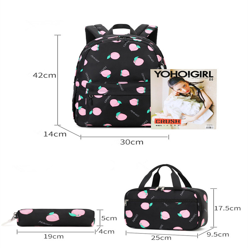 3pcs/set School Bag for Teenager Girls Printing School Backpacks kids Orthopedic Travel Backpack Schoolbag Waterproof Bookbag