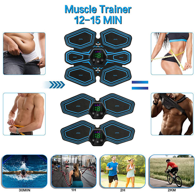 Muscle Stimulator EMS Abdominal Hip Trainer LCD Display Toner USB Abs Fitness Training Home Gym Body Slimming Waist Trainer