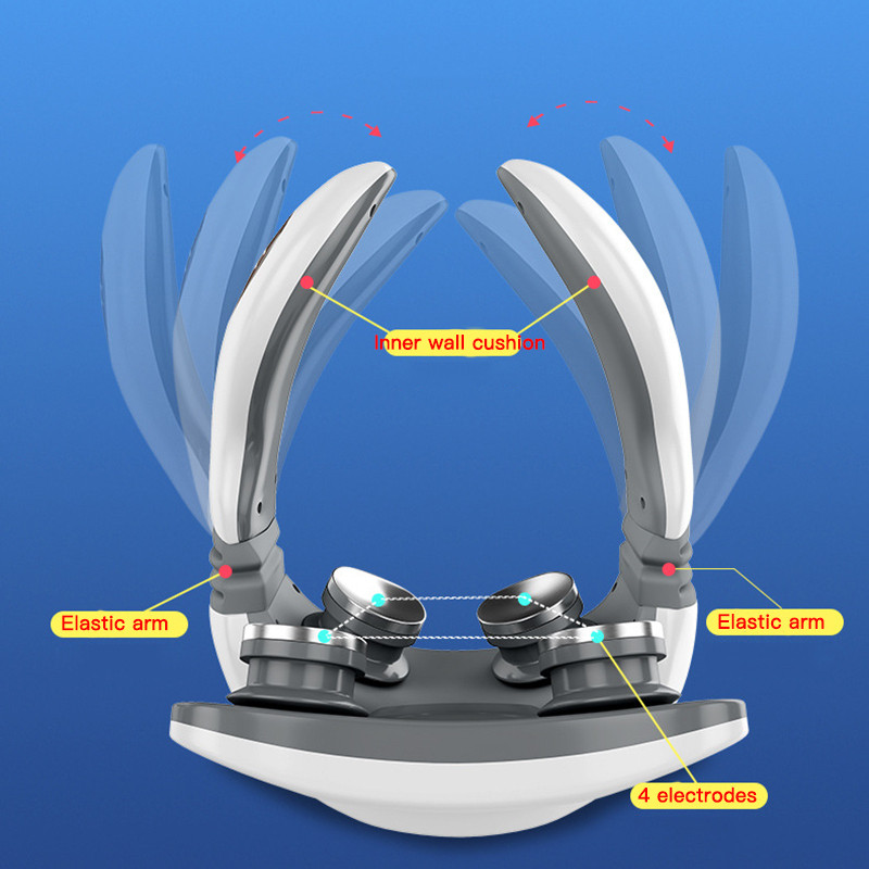 Vibration Neck Masssger Smart Electric Rechargeable Neck Massage Device Hot Compress Magnetic Pulse Voice Cervical Massager