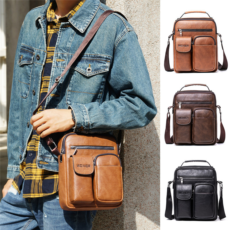 Vintage Men Briefcase Bag Tote  High Quality Business Famous Brand Leather Shoulder Messenger Bags Office Handbag Crossbody Bag