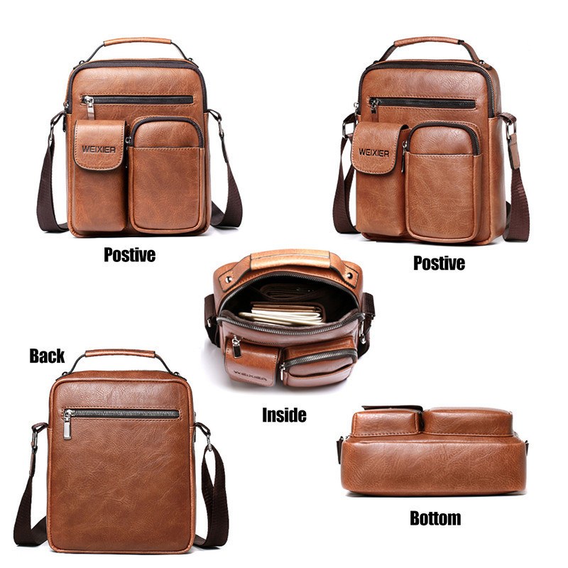 Vintage Men Briefcase Bag Tote  High Quality Business Famous Brand Leather Shoulder Messenger Bags Office Handbag Crossbody Bag
