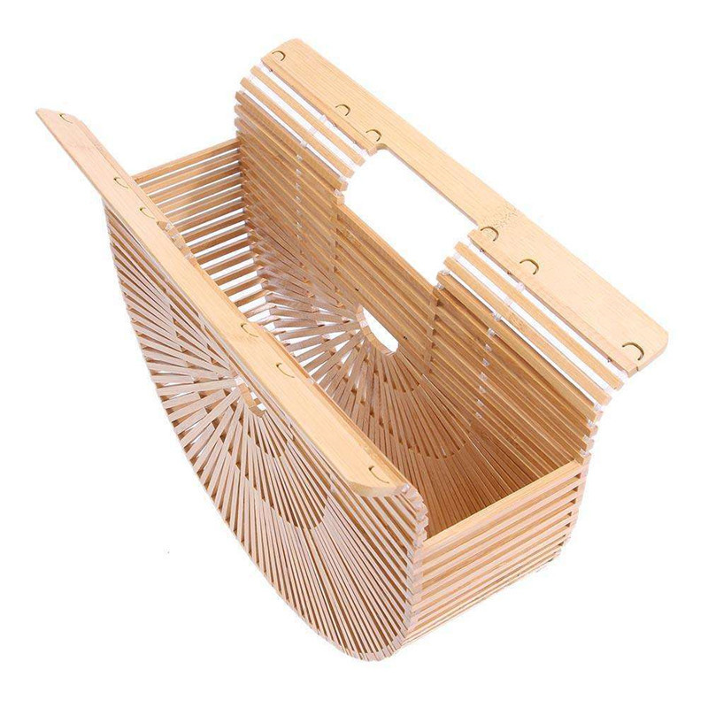 Elegant Female Weave Tote Bamboo Bag Fashion Women Handbag and Purse Large Straw Beach Travel Bags for Summer Holiday