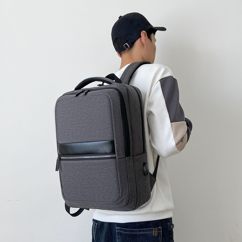 Fashion Men 15.6 inch Laptop Backpack Waterproof Oxford Travel Bag Male Casual Boy Schoolbag Rucksack USB Charging Business Bag