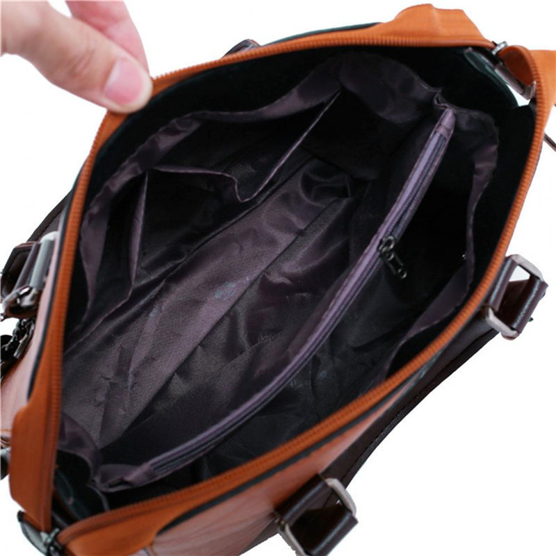 4pcs/set Vintage PU Leather Ladies Handbags Women Messenger Bags Tote Tassel  Luxury Crossbody Shoulder Bag Boston Handbag