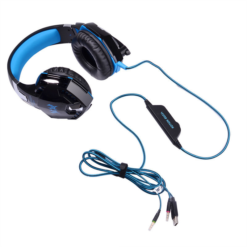 G2000 Gaming Headset Deep Bass Stereo Casque Wired Headphone Glowing Earphone with Microphone for PS5 PS4 XBOX PC Laptop