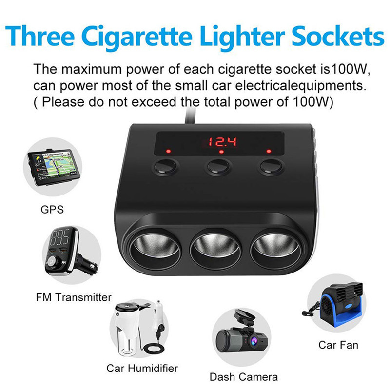 Universal Car Cigarette Lighter Socket Splitter Auto 4 Port USB Charger Power Adapter DC 12V-24V For Mobile Phone PC iPad