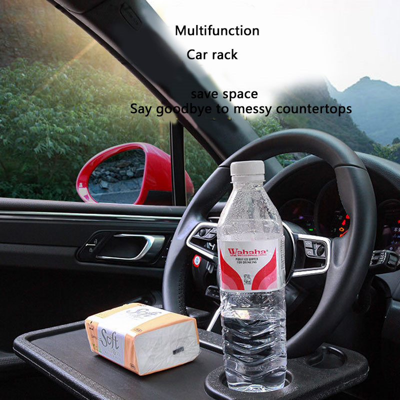 Car Table Steering Wheel Portable Car Laptop Computer Desk Mount Stand Coffee Goods Tray Board Dining Table Holder Car Interior