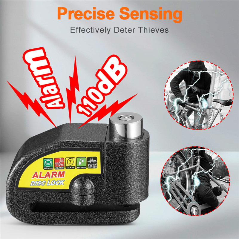 Motorcycle Bicycle Alarm Lock Scooter Bike Anti Theft Security Disc Brake Lock Waterproof Motorcycle Alarm Bike Wheel Padlock