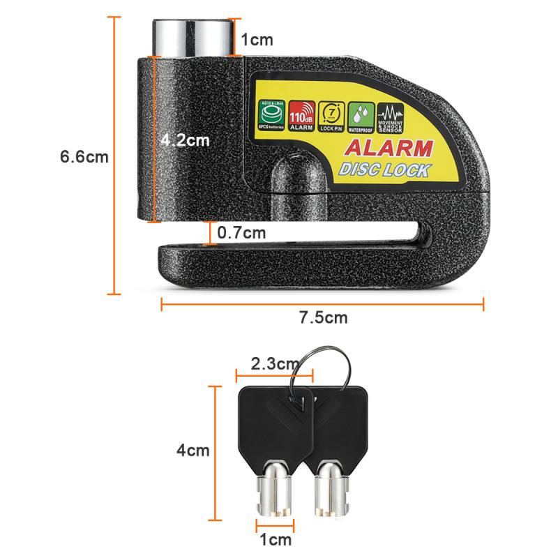 Motorcycle Bicycle Alarm Lock Scooter Bike Anti Theft Security Disc Brake Lock Waterproof Motorcycle Alarm Bike Wheel Padlock