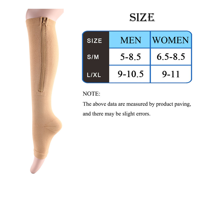 Medical Stretch Burn Fat Zipper Compression Socks Slim Sleeping Beauty Leg Shapper Socks Prevent Varicose Veins Sport Socks