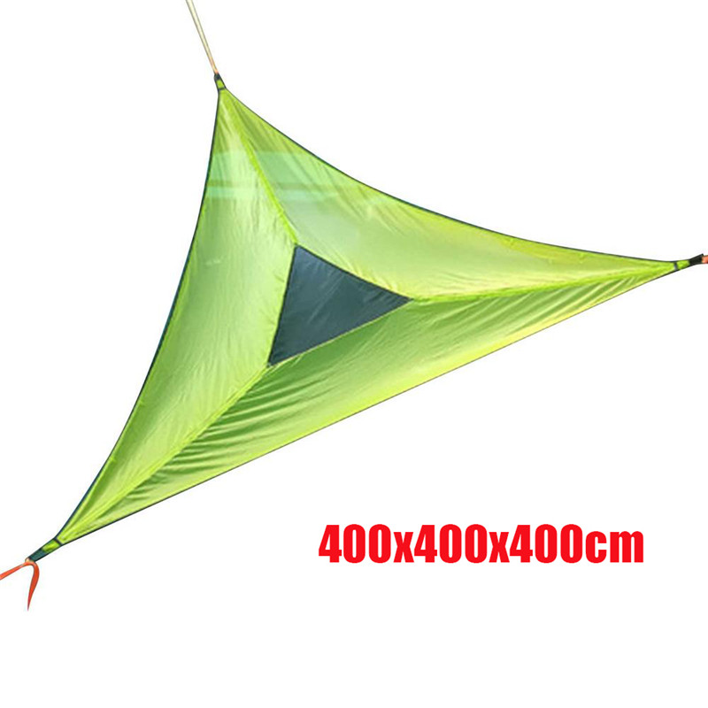 Camping Hammock Portable Outdoor Folding Aerial Triangle Hanging Cot Bed Giant Aerial Travel Sleeping Swing Bed Nylon Rope