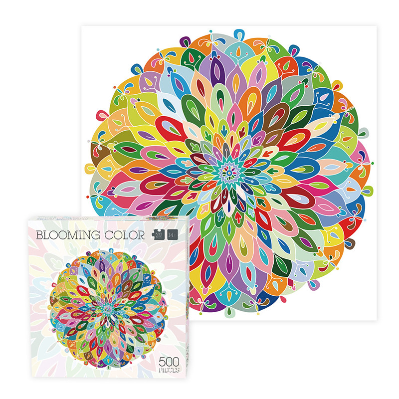 500pcs/set Puzzle Kaleidoscope Rainbow Butterfly Constellation Jigsaw DIY Crafts Gift Round Puzzles Games  Educational Toys