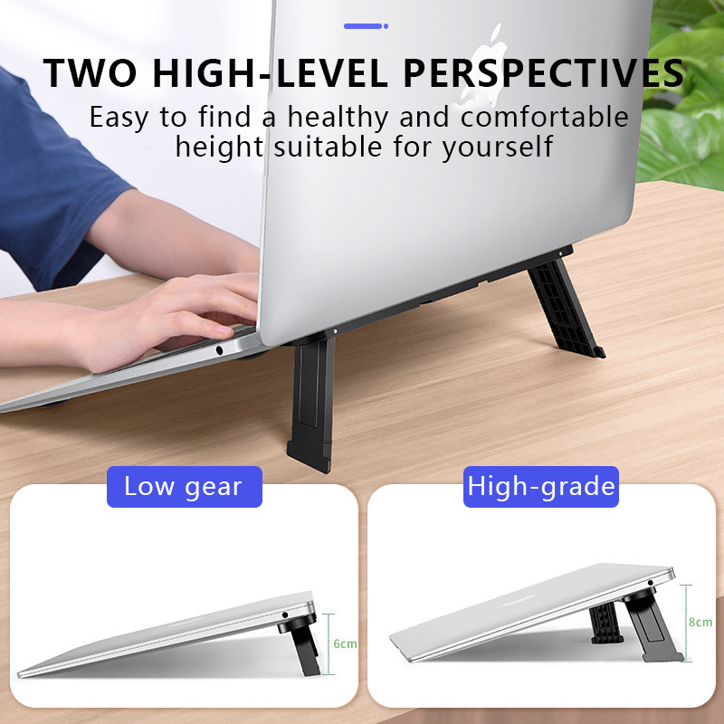 Universal Vertical Laptop Stand for MacBook Air Pro Self-adhesive Bracket Riser Foldable Portable Notebook Holder for 11-17 Inch