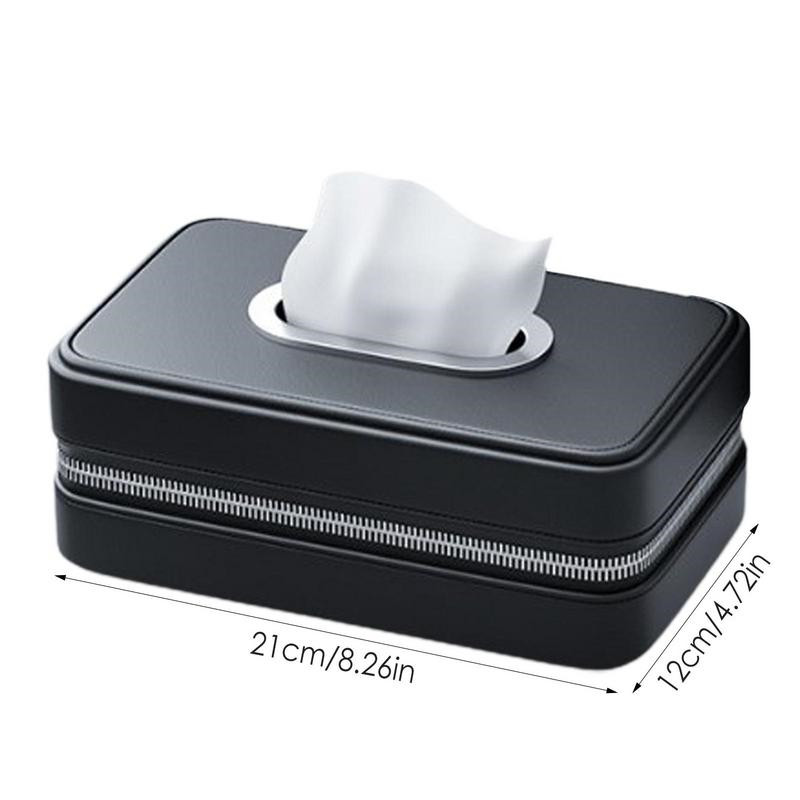 Car Tissue Holder Faux Leather Black Unisex Napkin Dispenser For Back Seat Tissue Case Car Decoration Toilet Paper Box Organizer