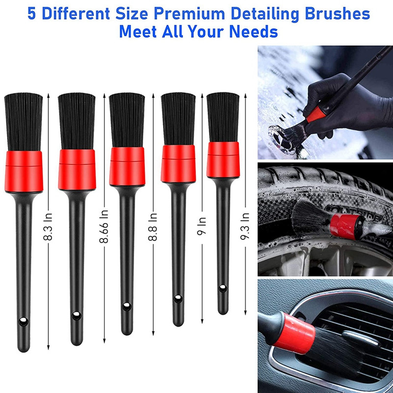 20Pcs Car Wheel Tire Cleaning Brush Set with Detailing Brushes Car Drill Detailing Brush Wash Mitt Wax Pad Wash Towel Clean Tool