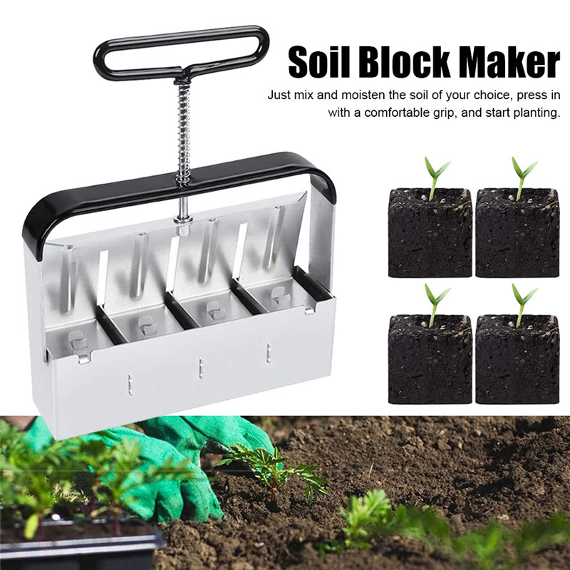 Handheld Seedling Soil Block Maker Soil Blocker 2-Inch Soils Blocking Tool Seeds Starter Tools For Greenhouse Garden Accessories