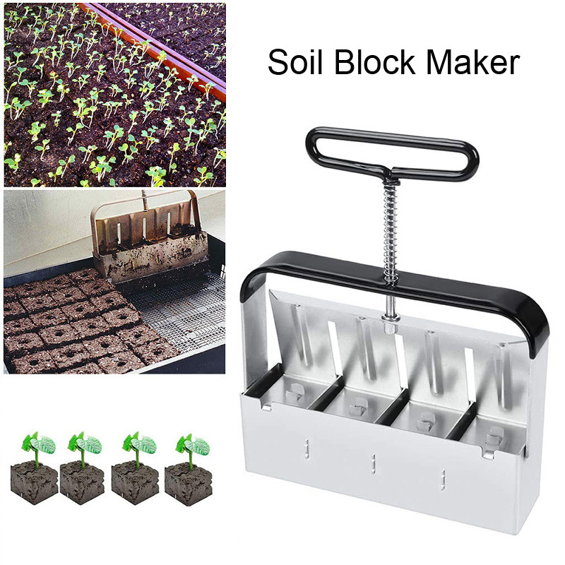 Handheld Seedling Soil Block Maker Soil Blocker 2-Inch Soils Blocking Tool Seeds Starter Tools For Greenhouse Garden Accessories