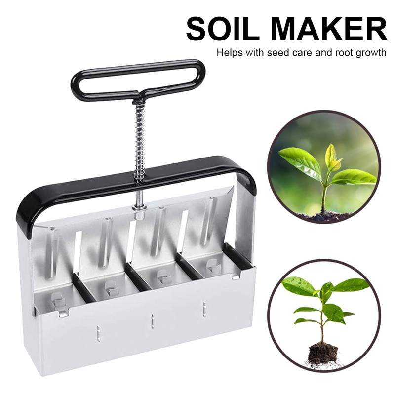 Handheld Seedling Soil Block Maker Soil Blocker 2-Inch Soils Blocking Tool Seeds Starter Tools For Greenhouse Garden Accessories
