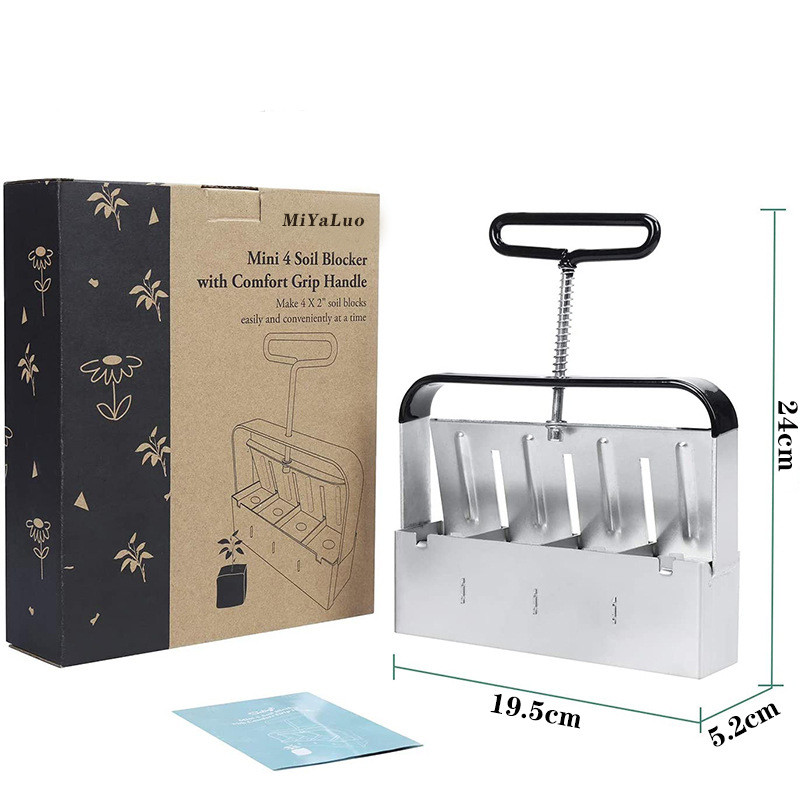 Handheld Seedling Soil Block Maker Soil Blocker 2-Inch Soils Blocking Tool Seeds Starter Tools For Greenhouse Garden Accessories