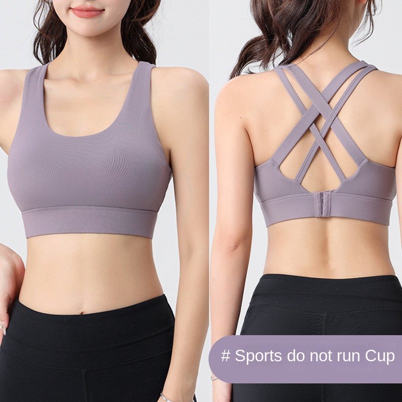 Hot Women Sexy Cross Beauty Back Sport Bra Yoga Running Gather Shockproof Bras Gym Fitness Sports Underwear Vest Brassiere