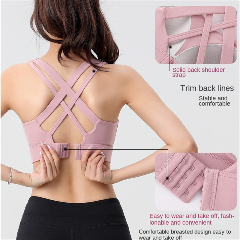 Hot Women Sexy Cross Beauty Back Sport Bra Yoga Running Gather Shockproof Bras Gym Fitness Sports Underwear Vest Brassiere