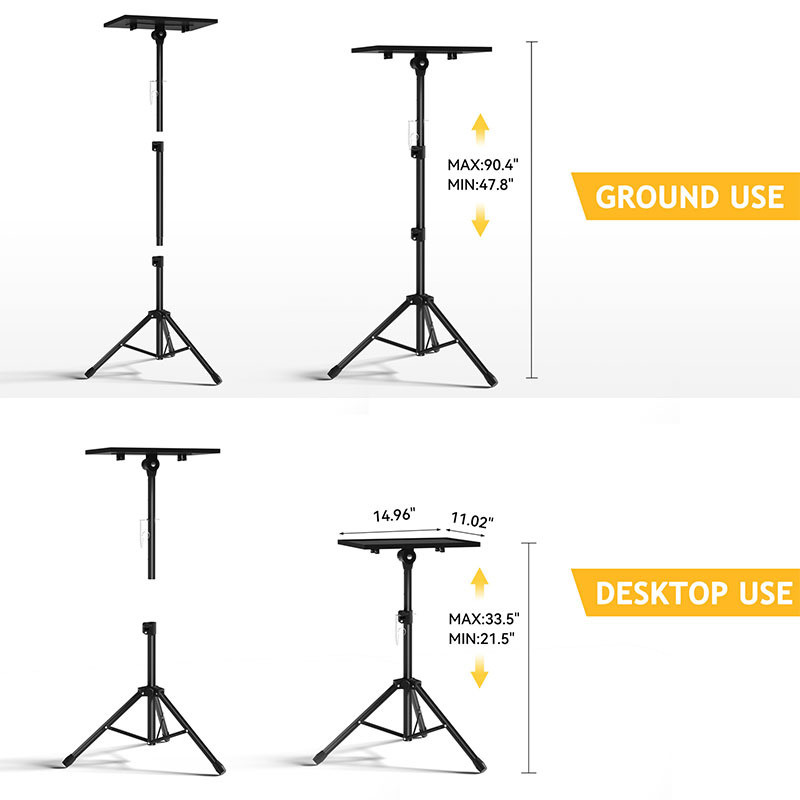 Portable Foldable Projector Tripod Stand Laptop Tripod Adjustable Height Standing Desk Outdoor Computer Desk Stand for Studio