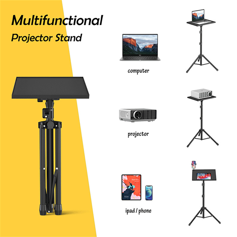 Portable Foldable Projector Tripod Stand Laptop Tripod Adjustable Height Standing Desk Outdoor Computer Desk Stand for Studio