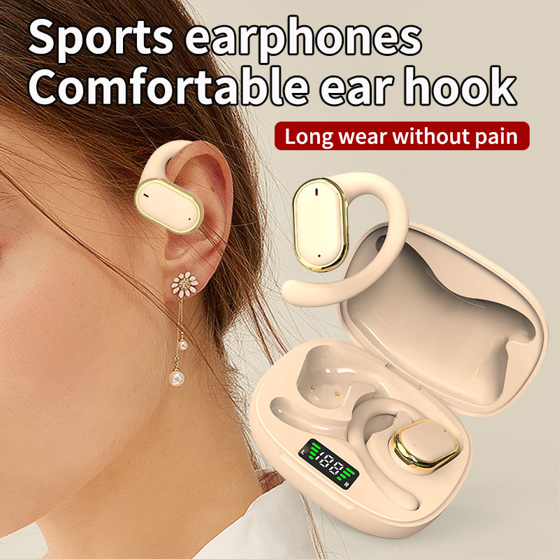 TWS Bluetooth Headphone Wireless Earphones with Mic Earbuds Intelligent ENC Noise Reduction Sport Waterproof Earhook Headset