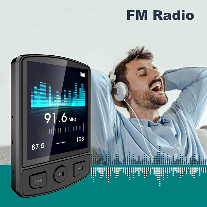 Portable MP3 Player Bluetooth Music Stereo Speaker Mini MP4 Player Walkman Sport Clip Support E-Book FM Radio Recording Clock TF