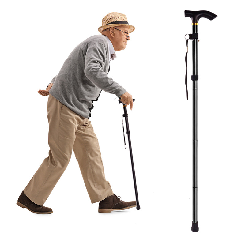 Outdoor Hiking Camping Mountaineering Poles Walking Stick Telescopic Baton Trekking Poles Folding Cane Crutches Pole Unisex