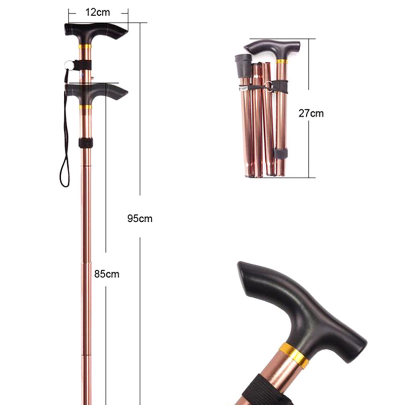 Outdoor Hiking Camping Mountaineering Poles Walking Stick Telescopic Baton Trekking Poles Folding Cane Crutches Pole Unisex