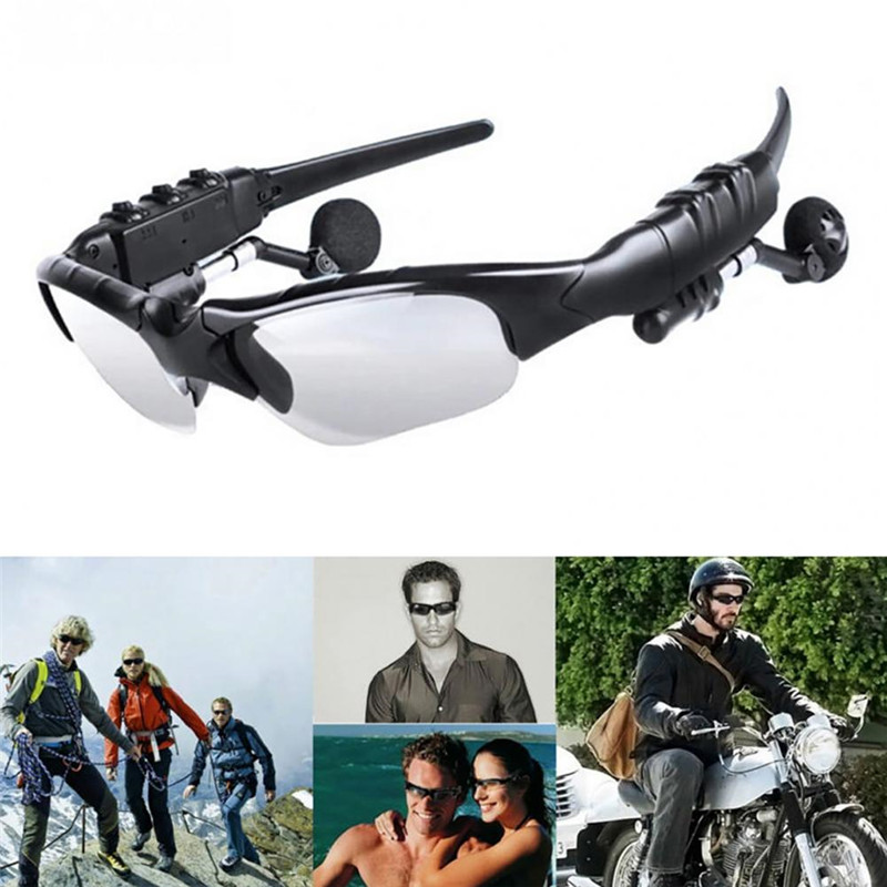 Sport Stereo Wireless Bluetooth Headset Telephone Driving Sunglasses Riding Eyes Glasses Headphones With Sun lens Cycling Tool