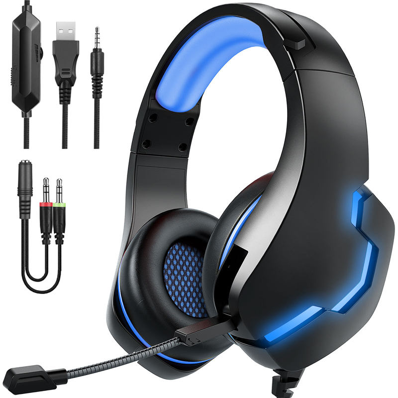 J10 Headset Gamer HiFi Stereo Sound Gaming Earphone For Computer PC Desktop Laptop Xbox One PS4 Wired Headphones with Microphone
