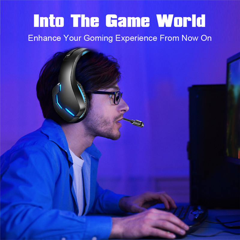 J10 Headset Gamer HiFi Stereo Sound Gaming Earphone For Computer PC Desktop Laptop Xbox One PS4 Wired Headphones with Microphone