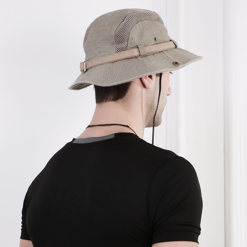 Summer Fisherman Hat Men Women Wide Brim Hat Breathable Mesh Fishing Cap Beach Sun Protector Caps Outdoors UV Protection Hats