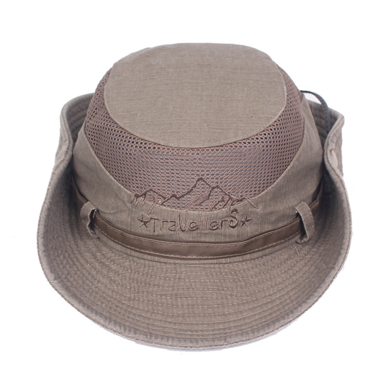 Summer Fisherman Hat Men Women Wide Brim Hat Breathable Mesh Fishing Cap Beach Sun Protector Caps Outdoors UV Protection Hats