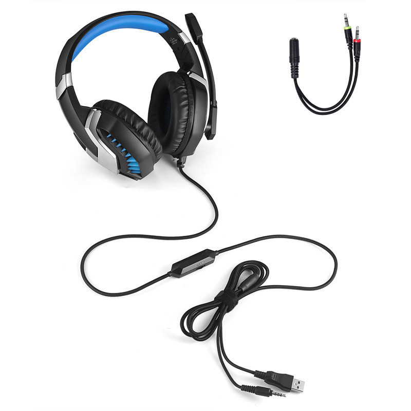 Cool LED Wired Headphones With Microphone Gaming Headphone For PC Headset Gamer Stereo Gaming Earphone For Computer/PS4/Phone