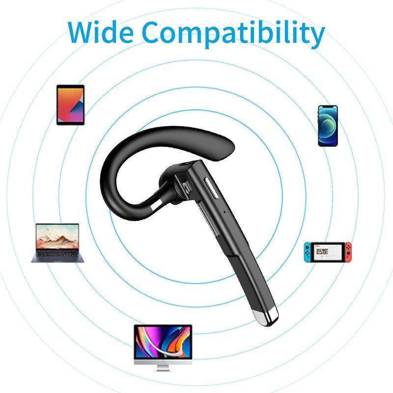 Hanging Ear Wireless Bluetooth Headset With Microphone Stereo Noise Canceling Sport Headphone Bluetooth Business Earphone