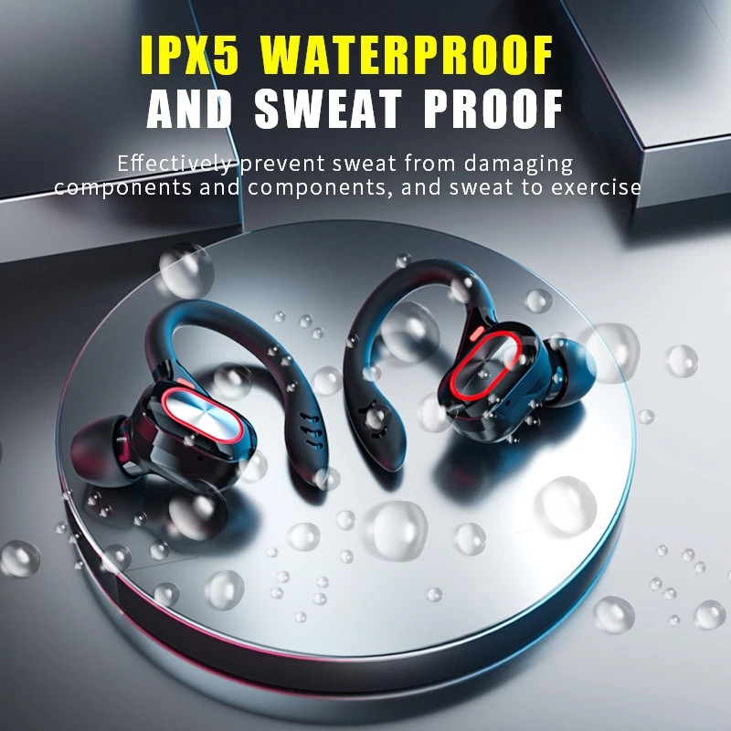 Wireless Earphones Ear Hook Bluetooth Earbuds TWS Hifi Headphones Gaming Touch Control Sport Headset S730 With Microphone