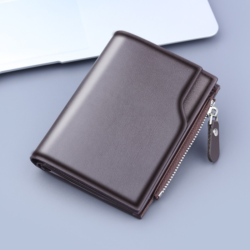 Fashion Man Wallet PU Leather Card Holder Purse Zipper Coin Pocket Men's Short Wallets Portable Billfold Bag Male Gifts
