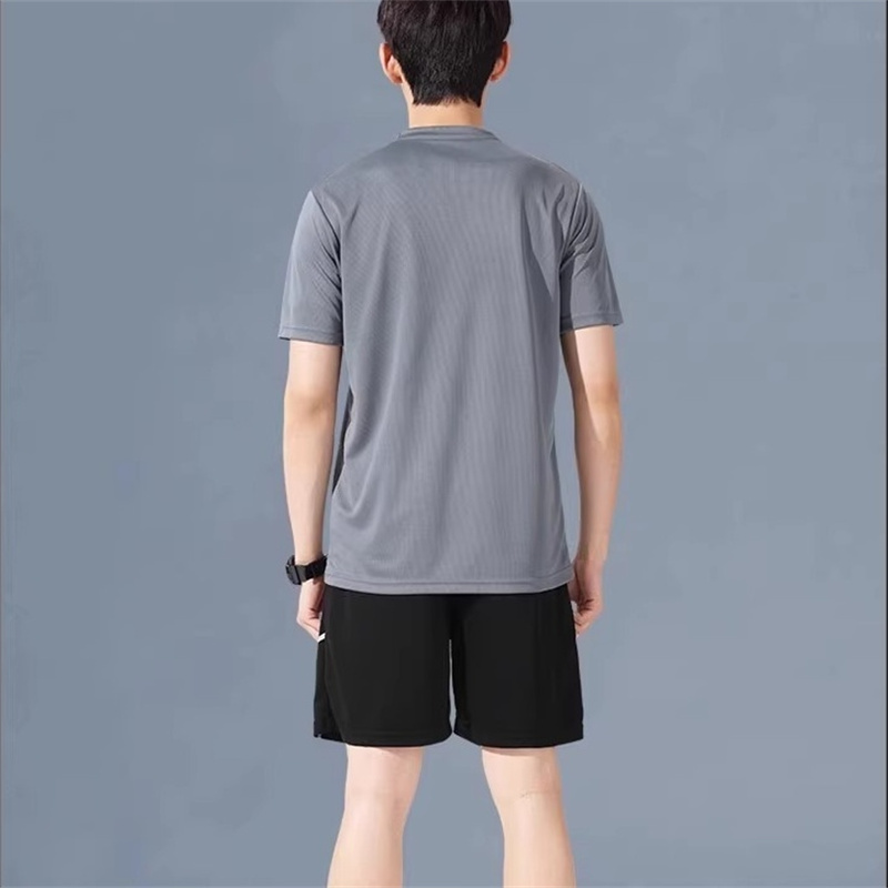 New Summer Sportswear For Men Printing Badminton Suit Outdoor Fitness Running T-shirt Shorts Casual Breathable Men's Sports Suit