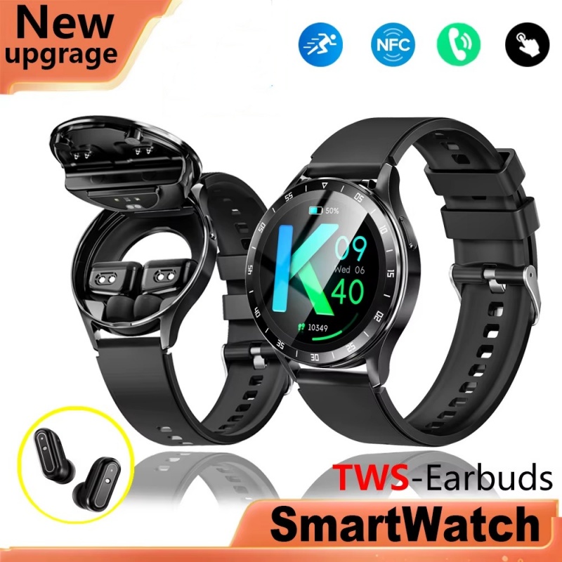 New X10 NFC Headset Smart Watch TWS 2 in1 Wireless Bluetooth Earphones Call Heart Rate Monitor Sports Music Smartwatch