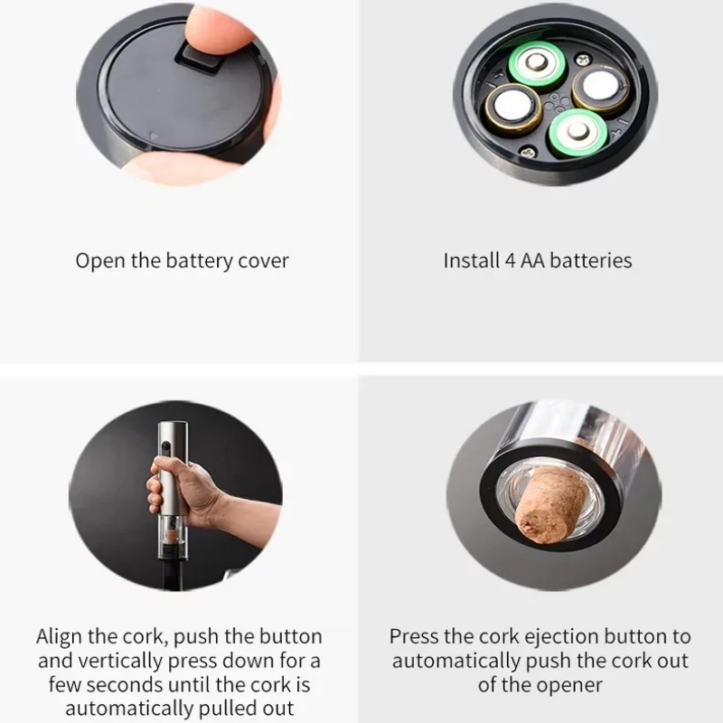Electric Wine Bottle Opener Automatic Red Wine Corkscrew Wine Opener Wine Tools with Foil Cutter Bar Kitchen Product