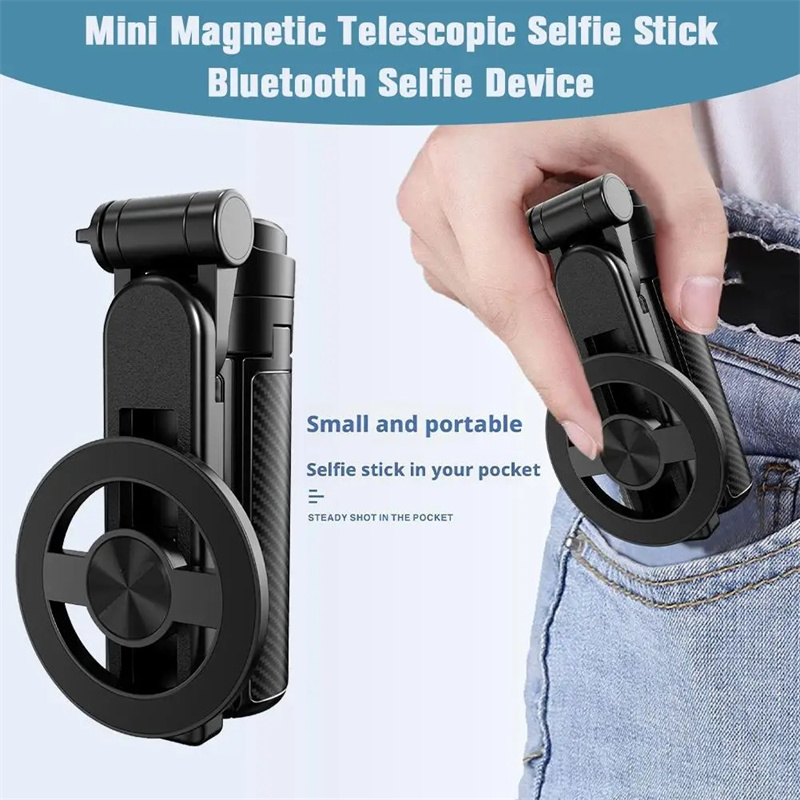 Magnetic Phone Selfie Holder Mini Bluetooth Magnetic Selfie Stick Tripod Portable Telescopic Phone Stand For Magsafe Handle
