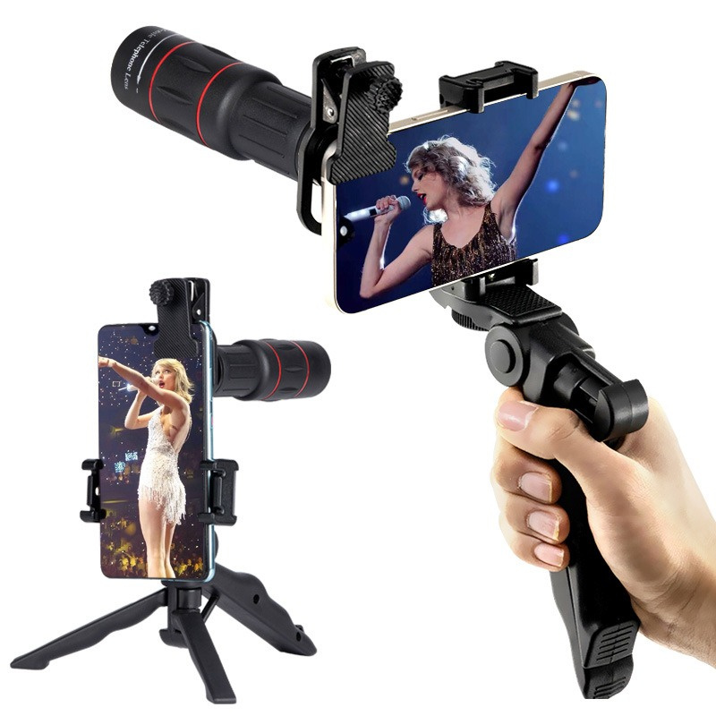 18X/36X/64X HD Mobile Phone Camera Lens Clip-On Zoom Monocular Telescope Universal Phone Camera Telephoto Lens for Smartphone
