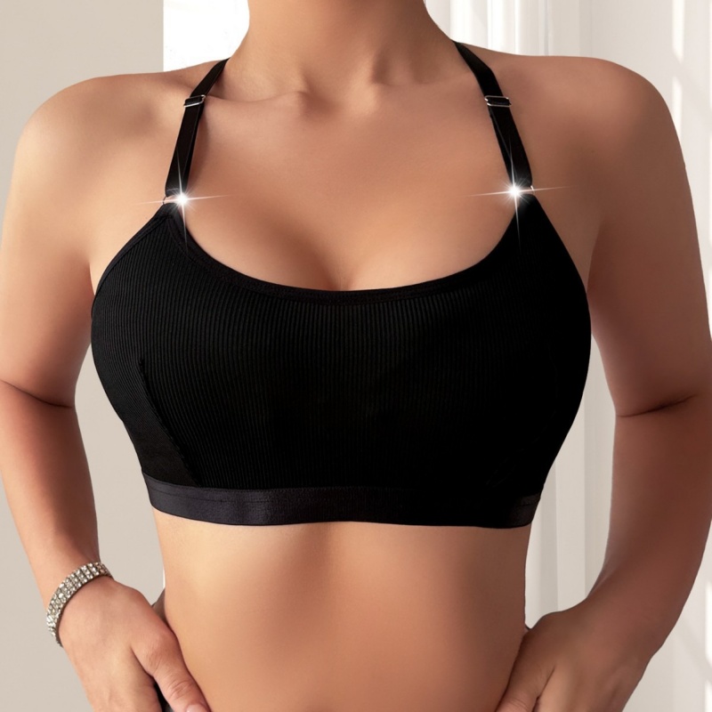 1pcs Ribbed Sexy Women Bras String Pearls Backless Female Underwear Fashion Party Camisole No Pad Breathable Sexy Lingerie
